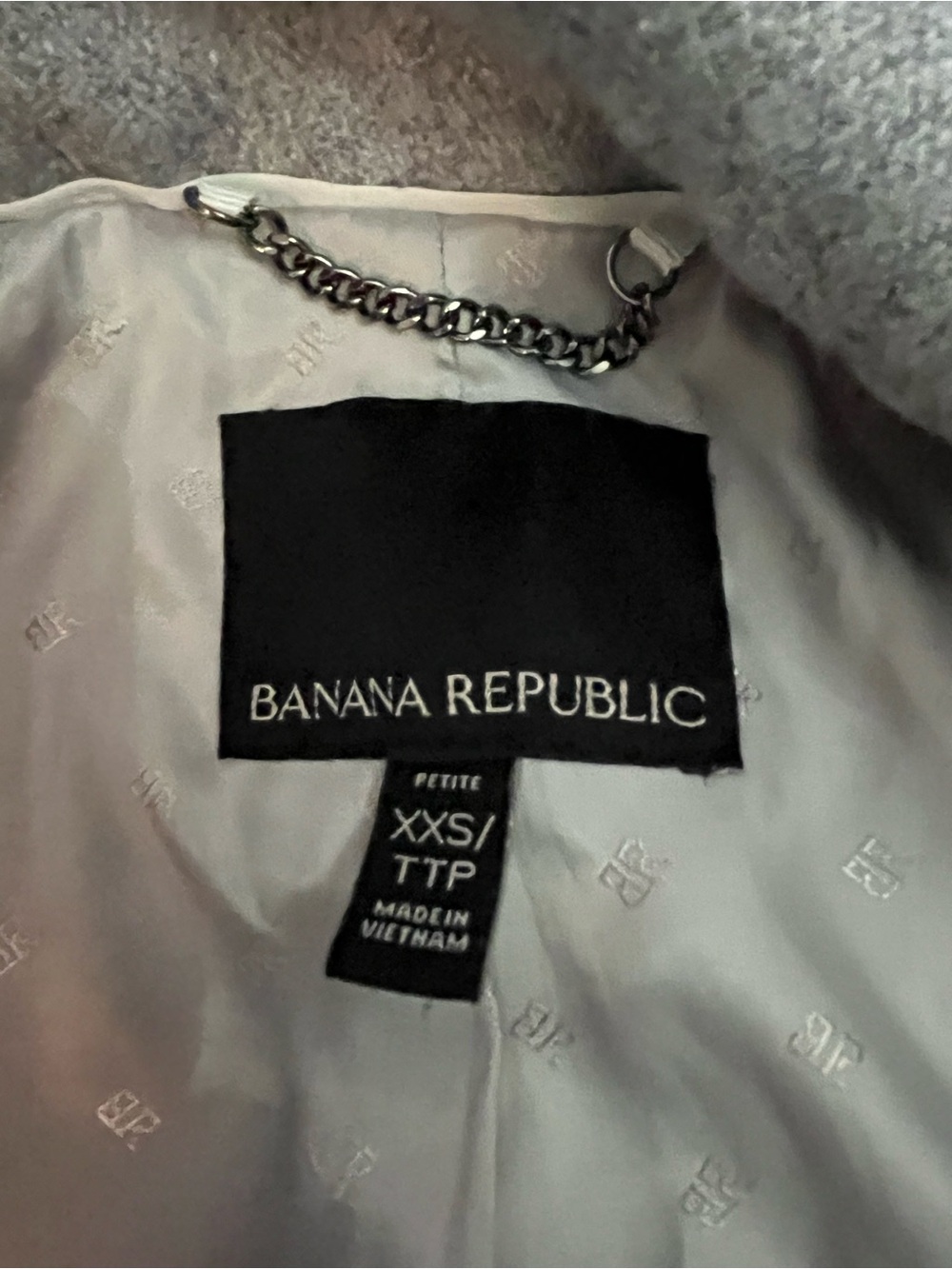 Banana Republic Womens XXS Petite Light Grey Wool Blend Double-Breasted Peacoat - Picture 8 of 15